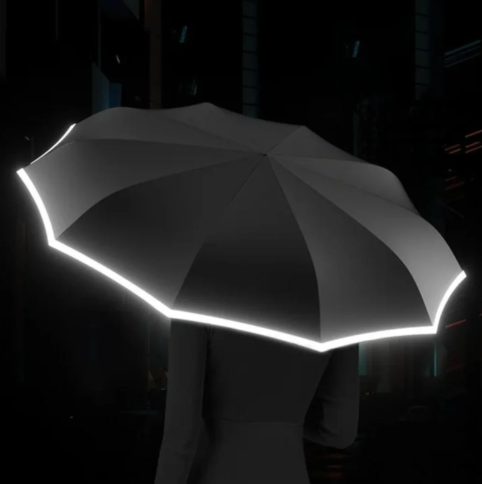 Automatic Folding Umbrella with Reflective Trim and Flexible Frame All Vera Mart