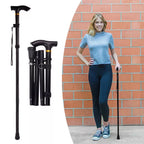 Telescopic Walking Stick with Ergonomic Grip and Rubber Tip, Aluminum Foldable All Vera Mart