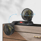 Dual Head Car Cooling Fan with 360-Degree Rotation and Two Speed Control All Vera Mart