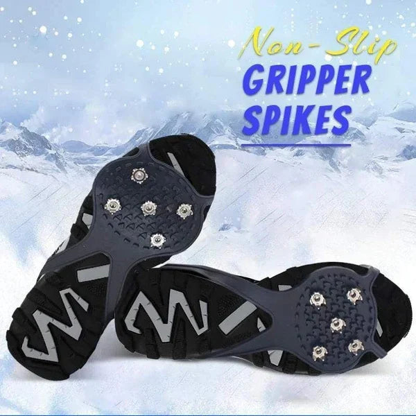 Ice Traction Cleats with Five Steel Spikes and Stretchy Rubber Design All Vera Mart