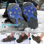 Ice Traction Cleats with Five Steel Spikes and Stretchy Rubber Design All Vera Mart