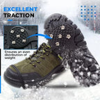 Ice Traction Cleats with Five Steel Spikes and Stretchy Rubber Design All Vera Mart