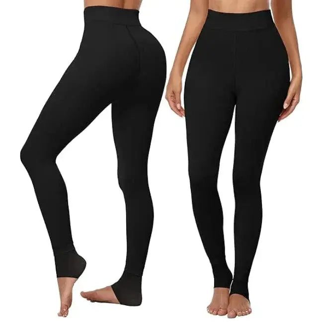Insulated Fleece Leggings with High-Waist Support and Four-Way Stretch, Brushed Lining All Vera Mart
