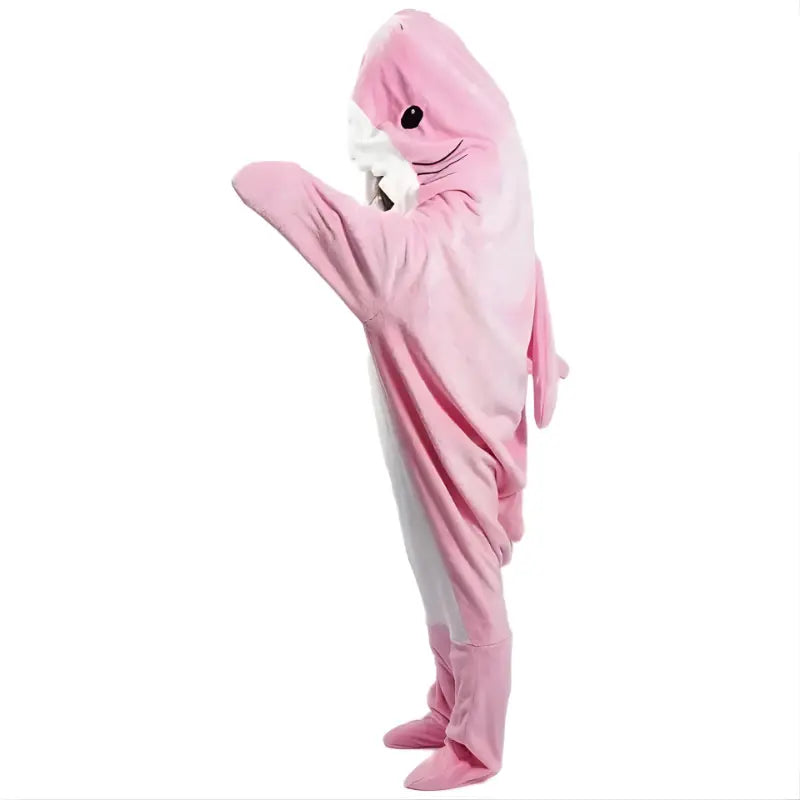 Shark Hooded Blanket with Plush Flannelette and Roomy One-Size Fit All Vera Mart