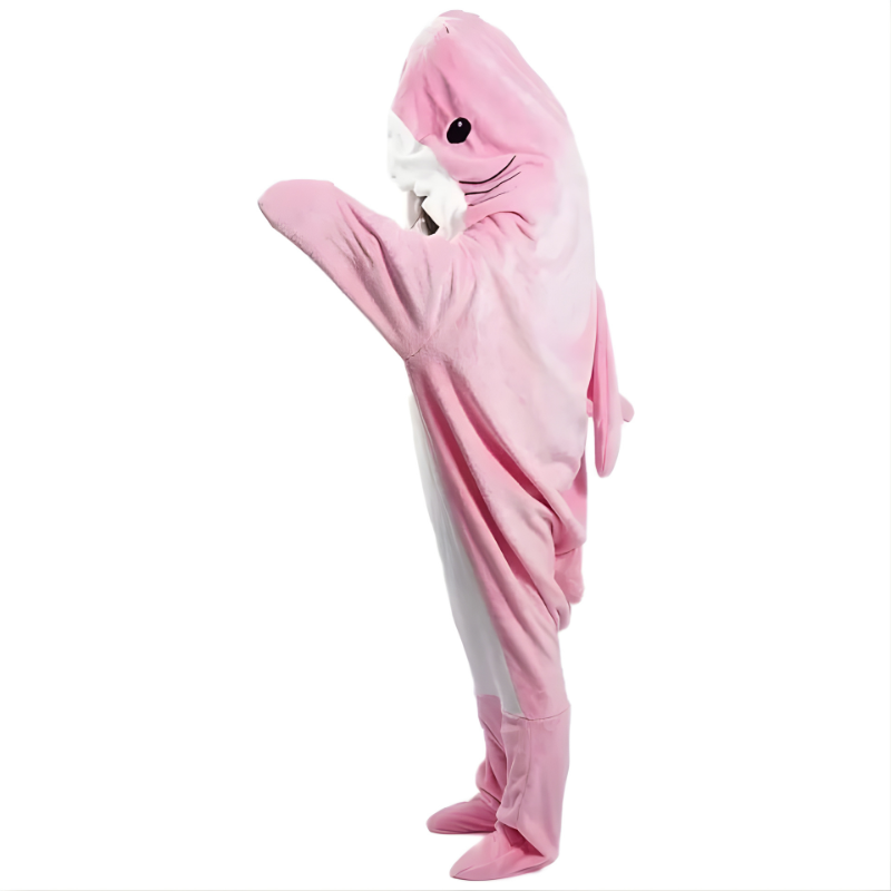 Shark Mouth Hoodie Blanket for Adults with Plush Flannelette and Full Body Coverage All Vera Mart