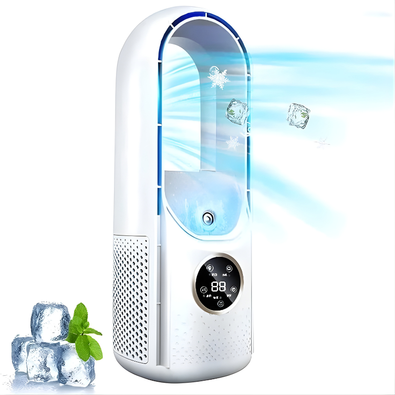Compact Bladeless Air Cooler with Refillable Cooling Pads and Adjustable Fan Speed All Vera Mart