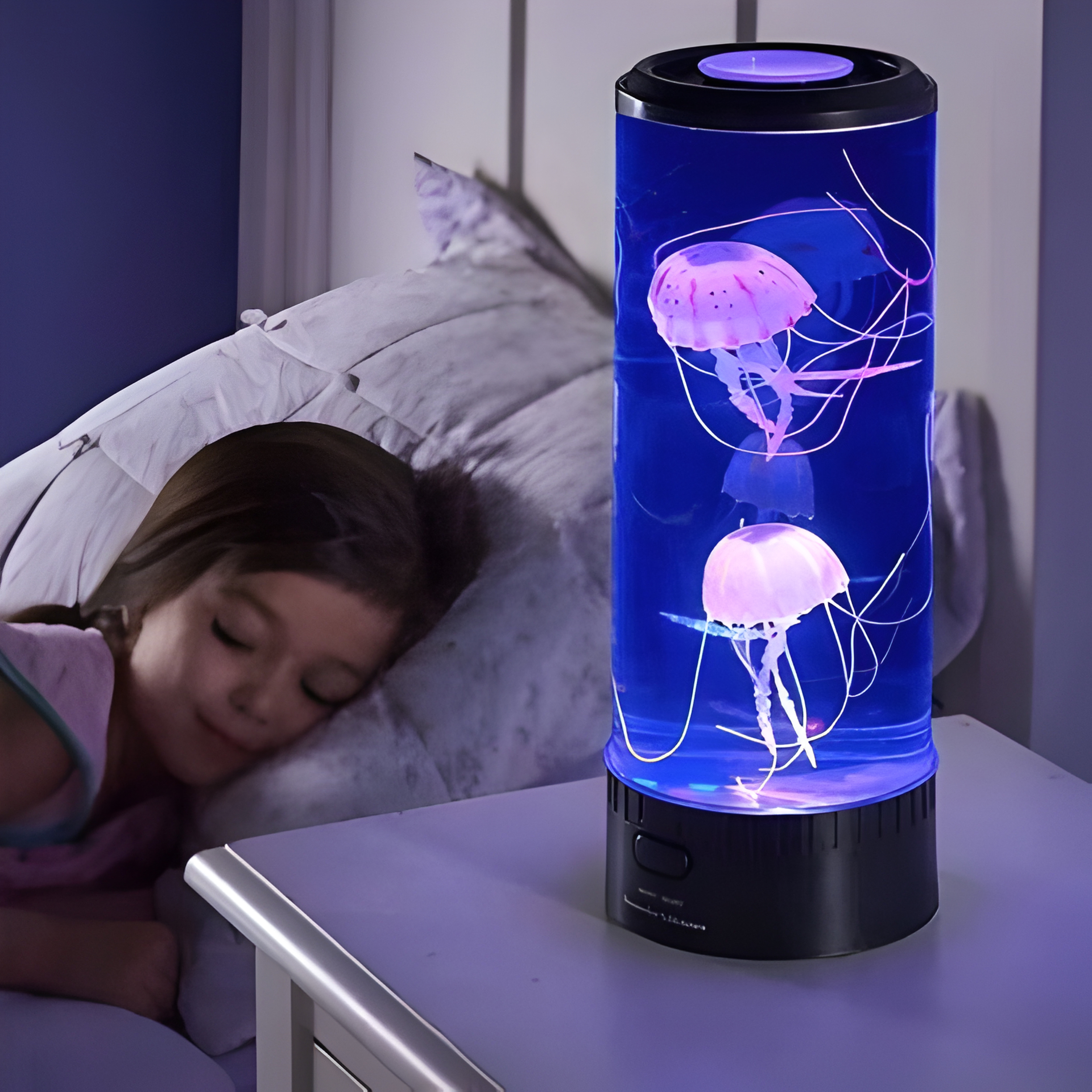 Jellyfish Mood Lamp with 5 LED Colors and Floating Aquatic Display All Vera Mart