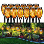 Solar Torch Lights with Flickering Flame Effect and Auto Sensor, 12-Pack for Outdoor Pathways All Vera Mart