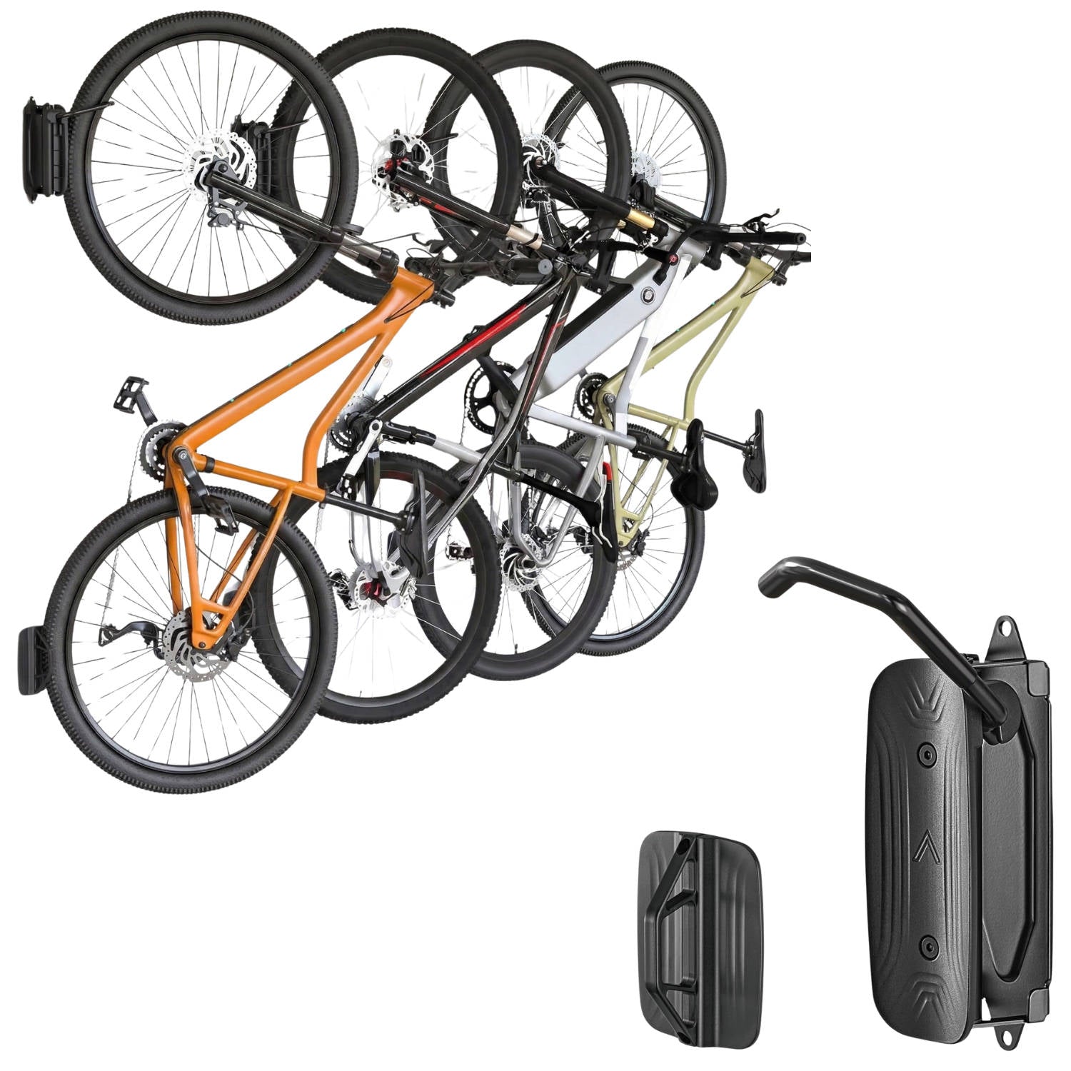 Vertical Bike Wall Mount with 150-Degree Swivel and Rubber-Coated Hook, 66lbs Capacity All Vera Mart