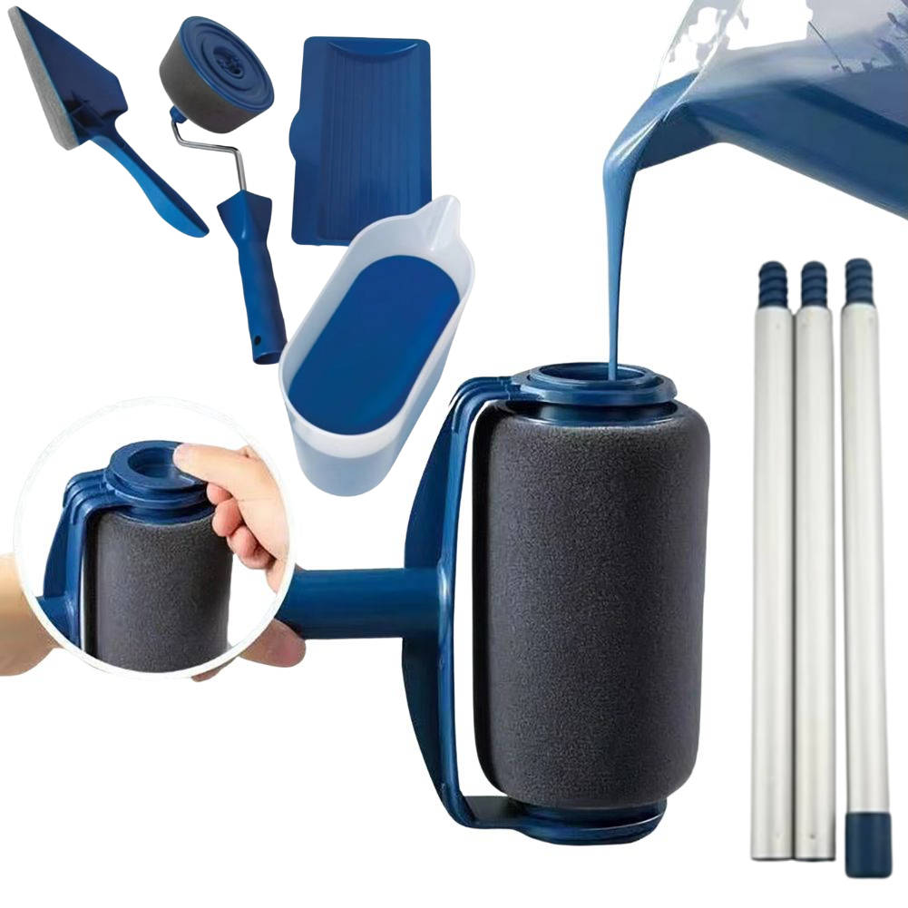 Wall Paint Roller System with Corner Brush and Sponge Applicator All Vera Mart
