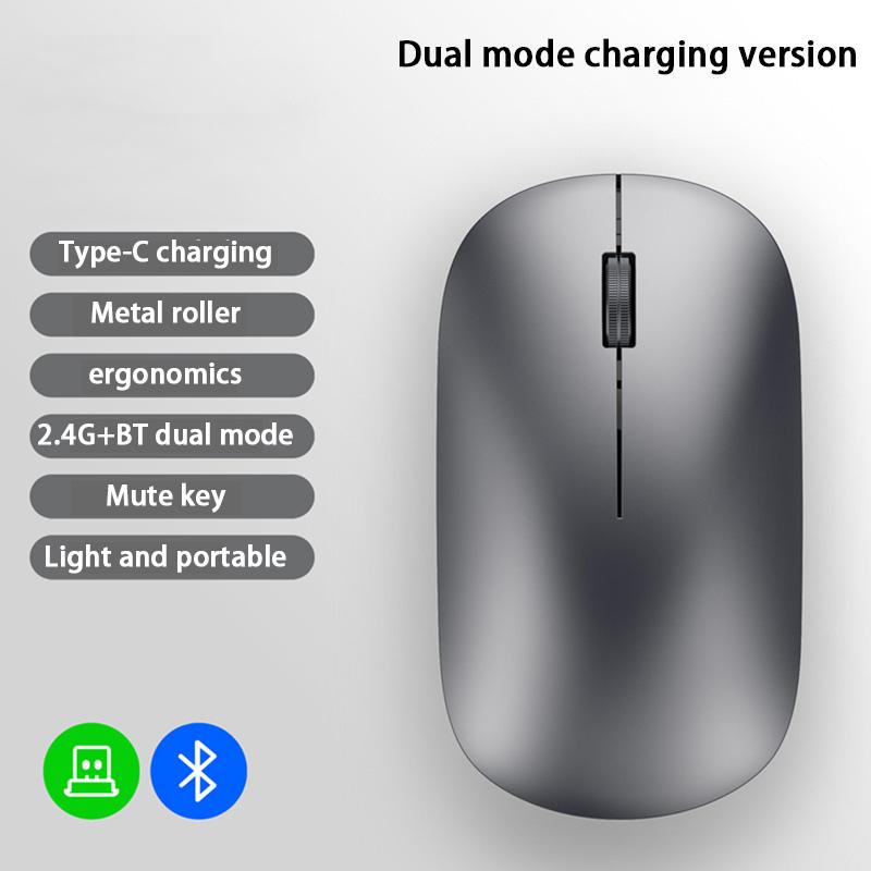 Silent Wireless Mouse with Dual Connection and Adjustable DPI, Rechargeable All Vera Mart