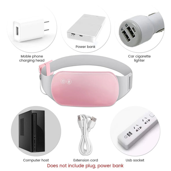 Heating Pad with Vibration and Adjustable Waist Strap for Period Cramping All Vera Mart