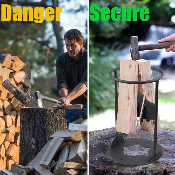 Cast Iron Wood Splitter with Fixed Wedge and Safety Ring All Vera Mart