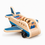 Wooden Push Pull Airplane with Pilot Figures and Montessori Design All Vera Mart