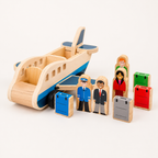 Wooden Push Pull Airplane with Pilot Figures and Montessori Design All Vera Mart