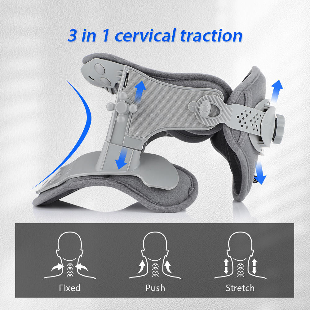 Cervical Traction Device with Eight Airbag Columns and Heat Therapy, Five Height Settings All Vera Mart