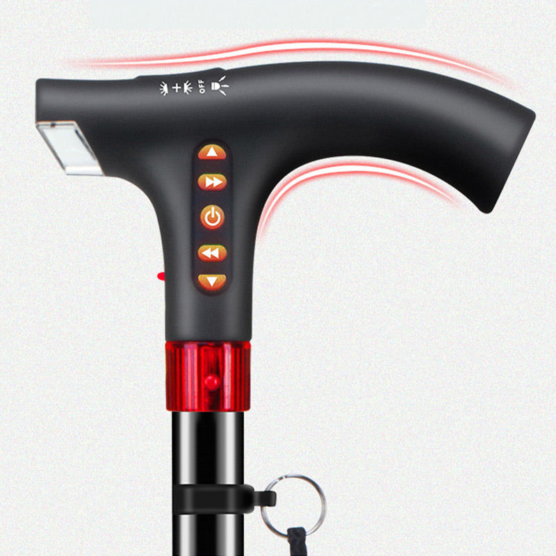 Adjustable Walking Stick with LED Flashlight and Built-in Radio, Emergency Signal All Vera Mart