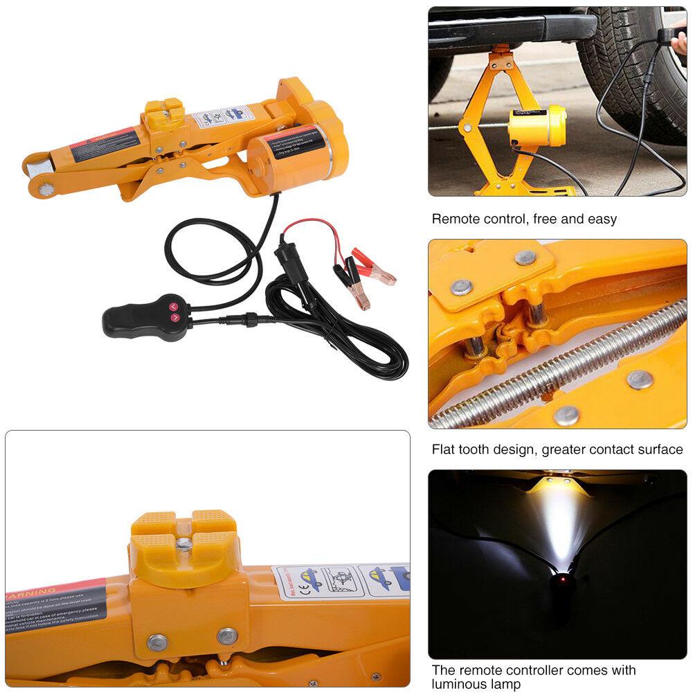 12V Electric Scissor Jack with Button Controller and Manual Crank, 4409 Pound Capacity All Vera Mart