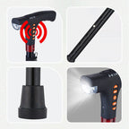 Adjustable Walking Stick with LED Flashlight and Built-in Radio, Emergency Signal All Vera Mart