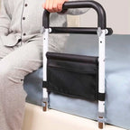 Bed Rail with Dual Handles and Storage Pouch, Adjustable Height All Vera Mart
