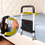 Bed Rail with Dual Handles and Storage Pouch, Adjustable Height All Vera Mart