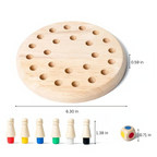 Color Memory Matching Game with 24 Wooden Pegs and Dice for Ages 3+ All Vera Mart
