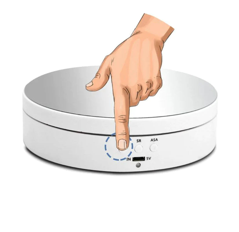 Motorized Product Turntable with Adjustable Speed and Angle Settings for Video All Vera Mart