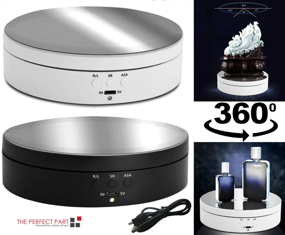 Motorized Product Turntable with Adjustable Speed and Angle Settings for Video All Vera Mart