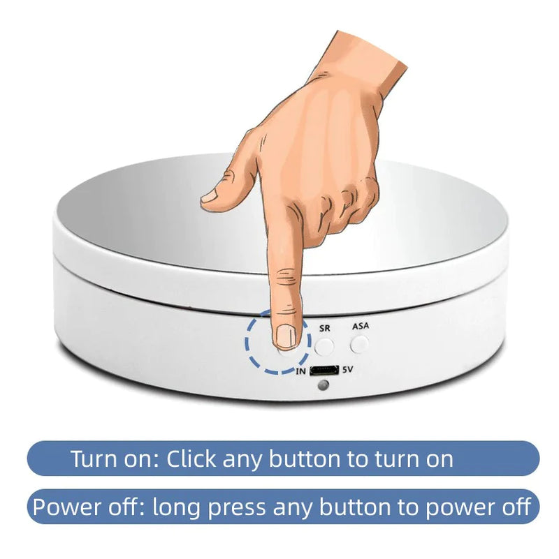 Motorized Product Turntable with Adjustable Speed and Angle Settings for Video All Vera Mart