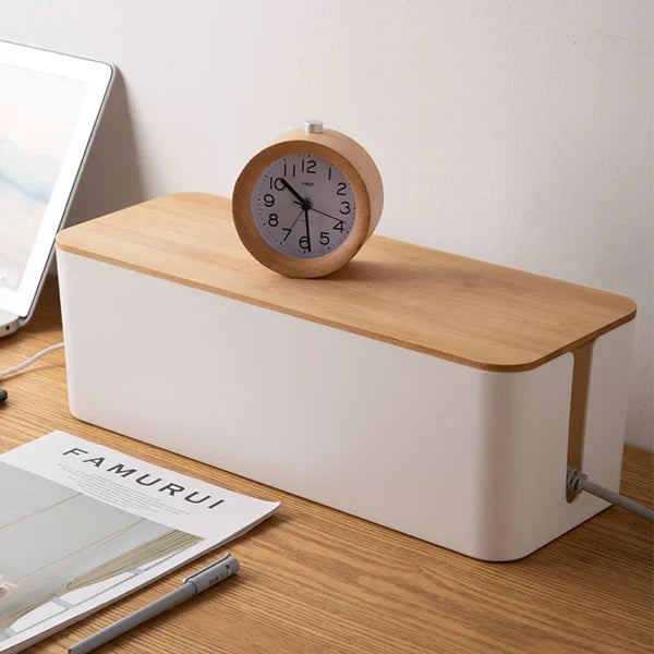 Cable Storage Box with Hinged Lid and Ventilation Slots All Vera Mart