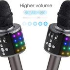 Wireless Karaoke Microphone with LED Lights and Noise Cancellation, Rechargeable All Vera Mart
