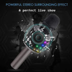 Wireless Karaoke Microphone with LED Lights and Noise Cancellation, Rechargeable All Vera Mart