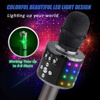 Wireless Karaoke Microphone with LED Lights and Noise Cancellation, Rechargeable All Vera Mart