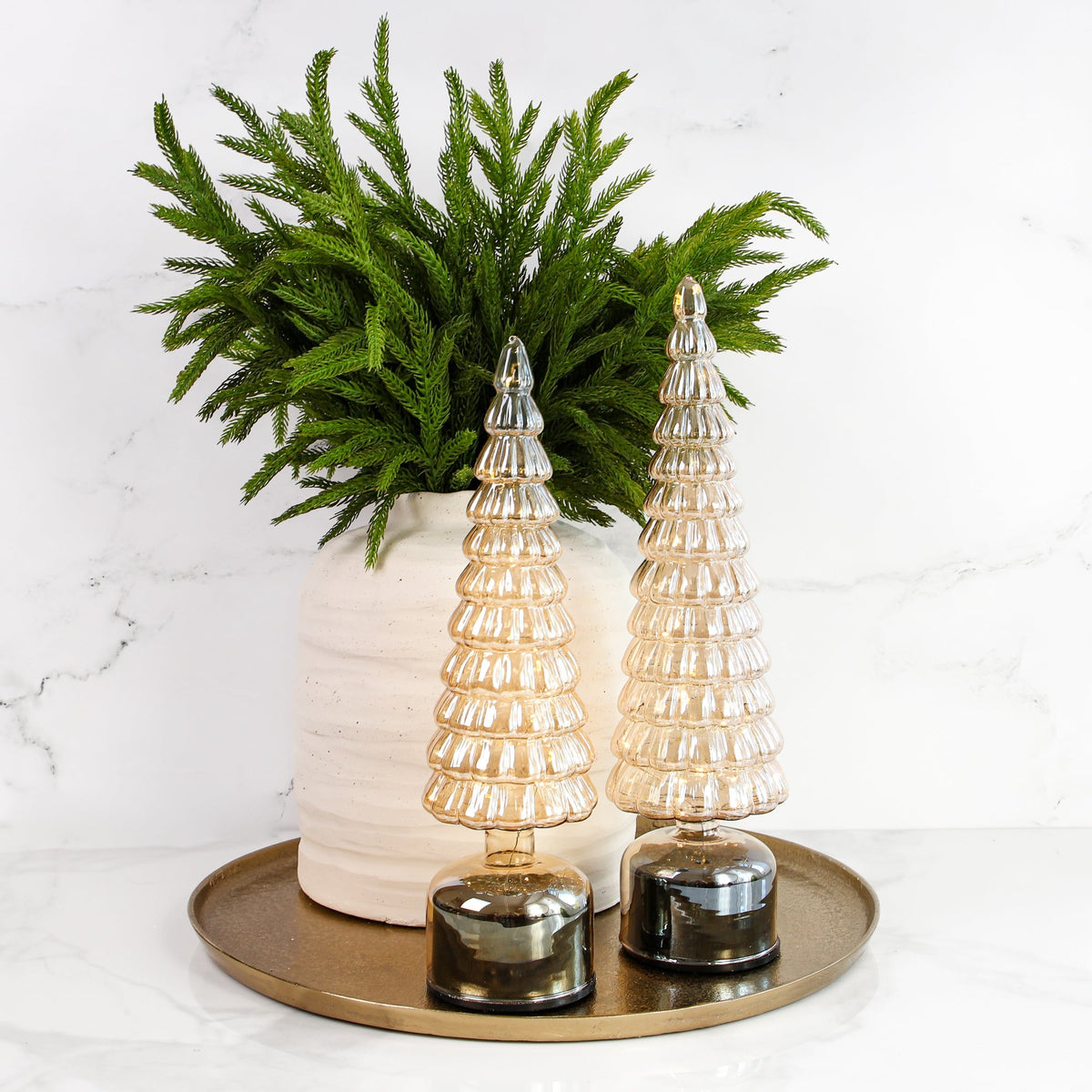15.4" Micro LED Rotating Glass Tree - Interior Delights