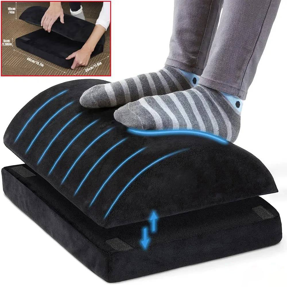 Memory Foam Foot Cushion with Velvet Cover and Non Slip Base for Desk Support All Vera Mart
