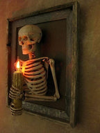 Framed Skeleton Torso Wall Display with Flickering Candle Light and Anatomical Detail All Vera Mart