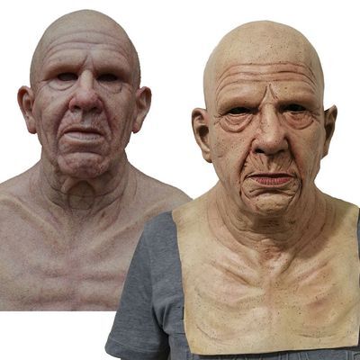 Realistic Old Man Latex Mask with Movable Mouth and Detailed Wrinkles for Adults All Vera Mart