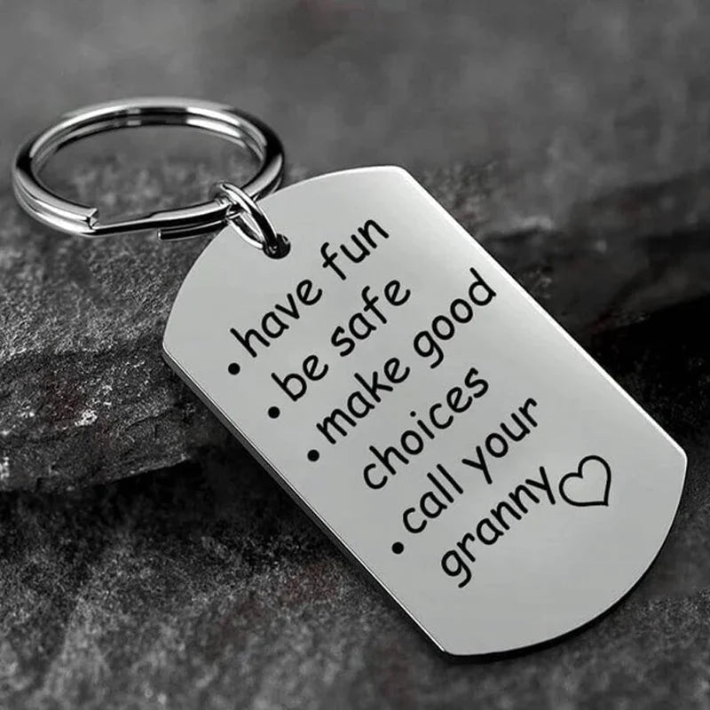 Engraved Stainless Steel Keychain with Daily Reminder Message and Key Ring Attachment All Vera Mart