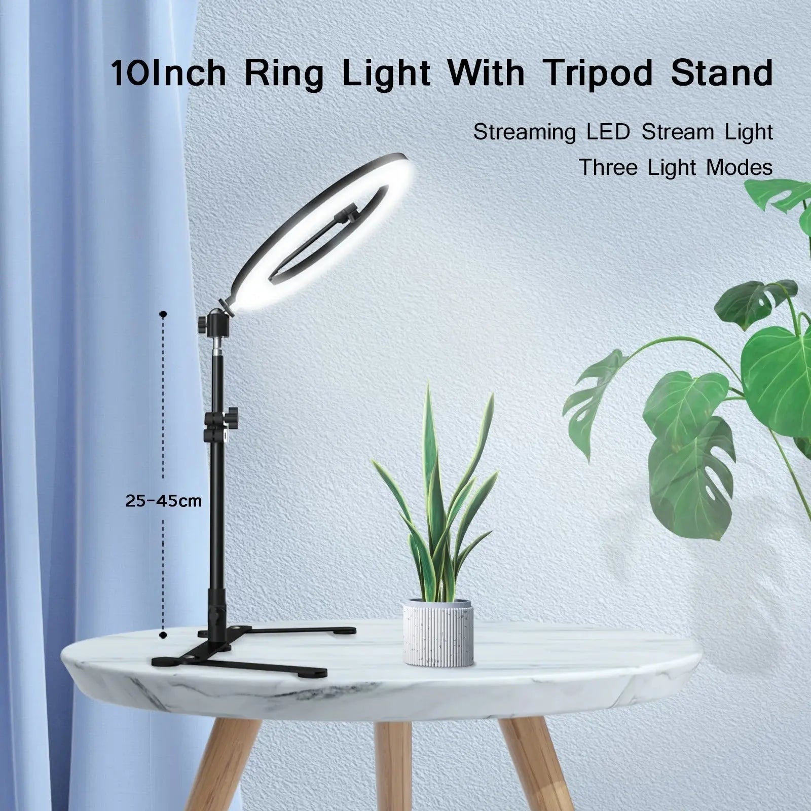 LED Ring Light with Tripod Stand and Universal Phone Holder, USB Powered All Vera Mart