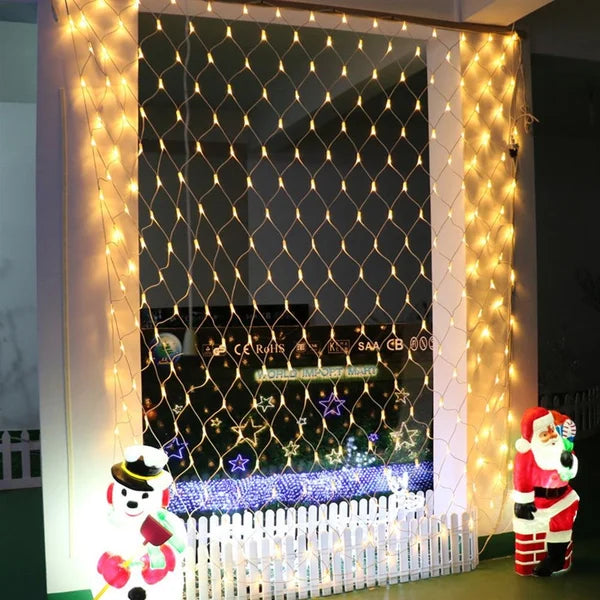 Net Mesh String Lights with Copper Wire and LED Bulbs for Outdoor Patios All Vera Mart