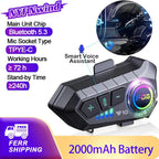 Motorcycle Helmet Headset with Dual Device Pairing and Voice Command All Vera Mart