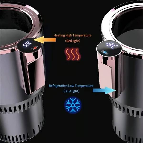 Thermoelectric Car Cup Holder with Dual Temperature Control and LED Display All Vera Mart