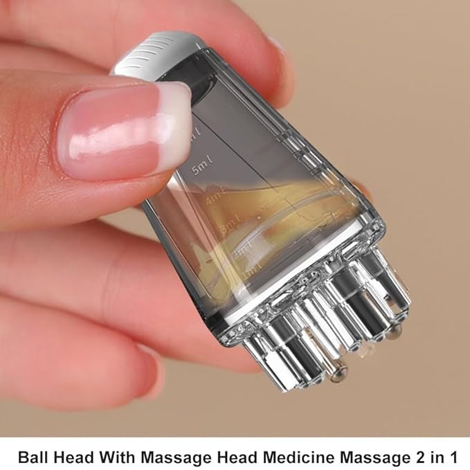 Scalp Oil Applicator with Stainless Steel Roller Ball and Massage Head All Vera Mart