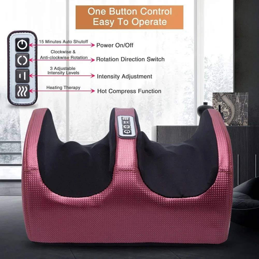 Foot Massager with Twelve Rotating Balls and Heating Function, Five Massage Patterns All Vera Mart
