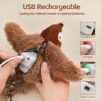 Interactive Cat Toy with Motion-Activated Chirps and Flapping Tail, USB Rechargeable All Vera Mart