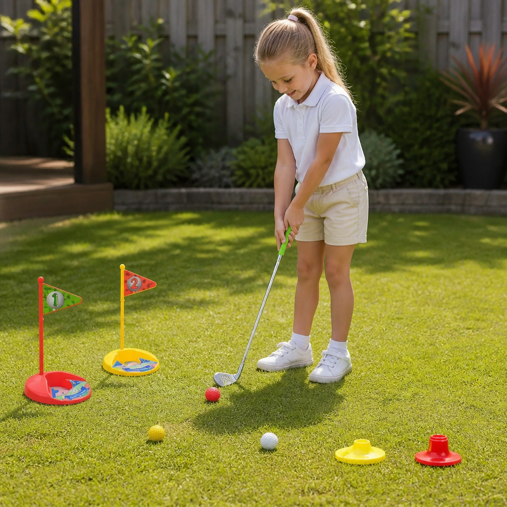 Adjustable Kids Golf Set with Practice Flags and Balls for Backyard Training All Vera Mart