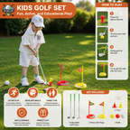 Adjustable Kids Golf Set with Practice Flags and Balls for Backyard Training All Vera Mart