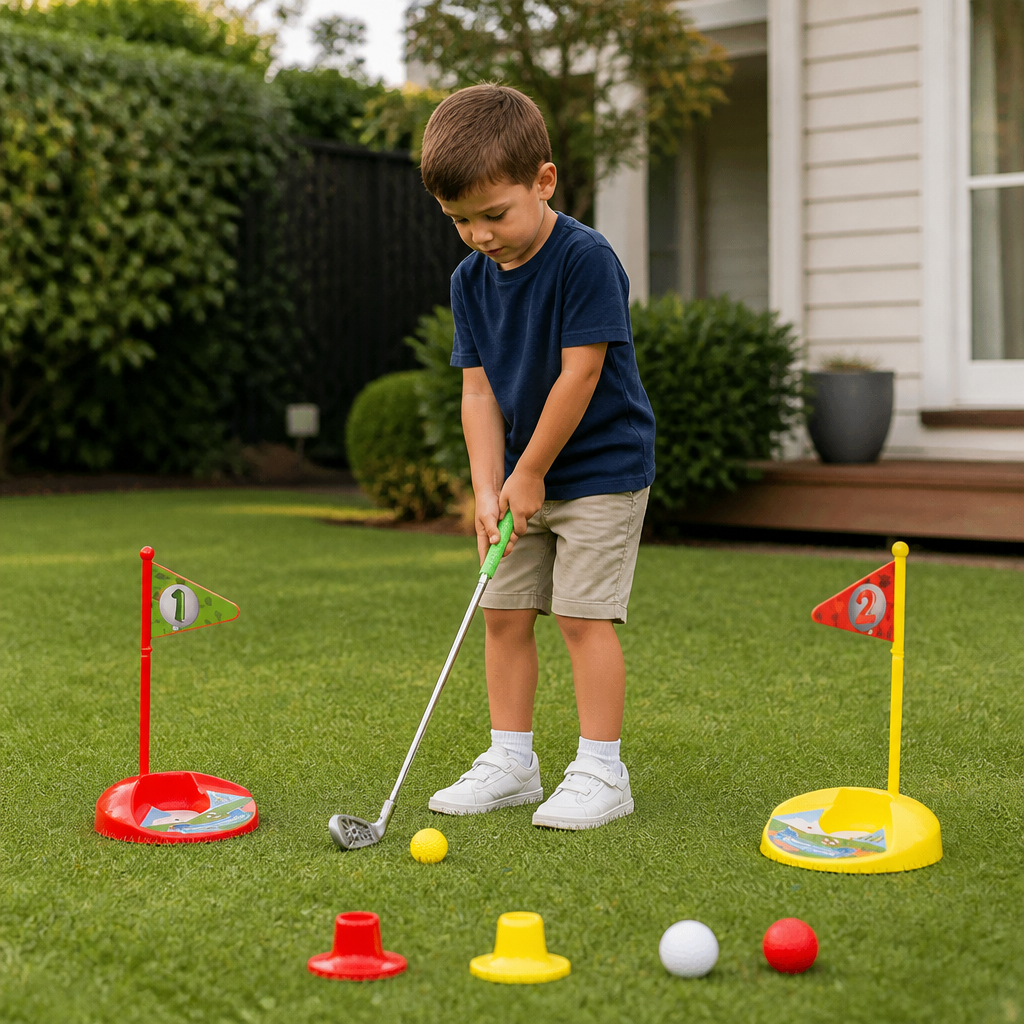 Adjustable Kids Golf Set with Practice Flags and Balls for Backyard Training All Vera Mart