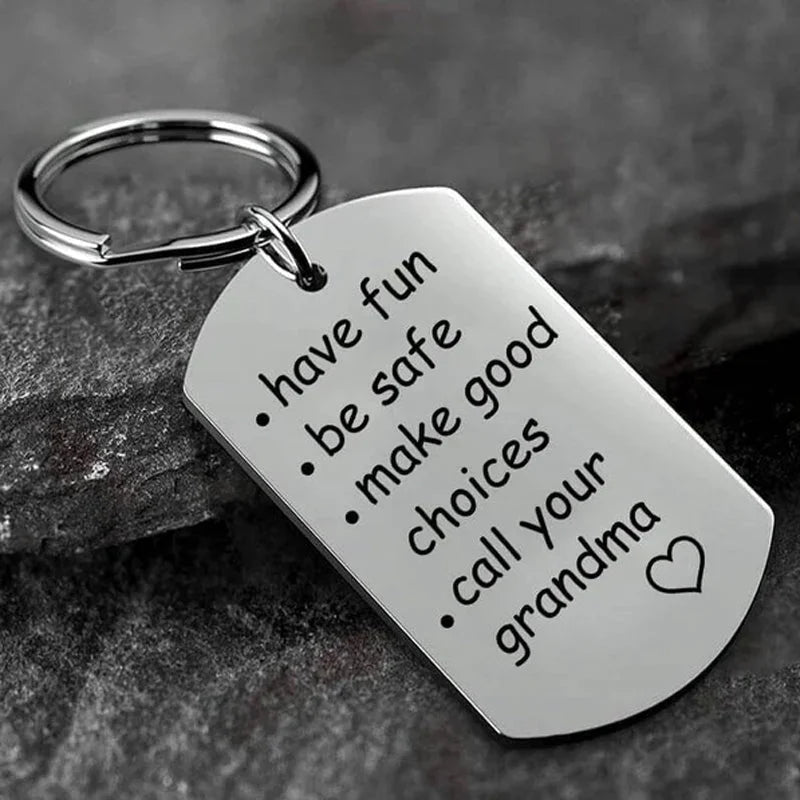 Engraved Stainless Steel Keychain with Daily Reminder Message and Key Ring Attachment All Vera Mart