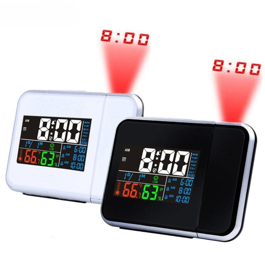 Alarm Clock with Rotating Time Projector and Temperature Humidity Sensor All Vera Mart